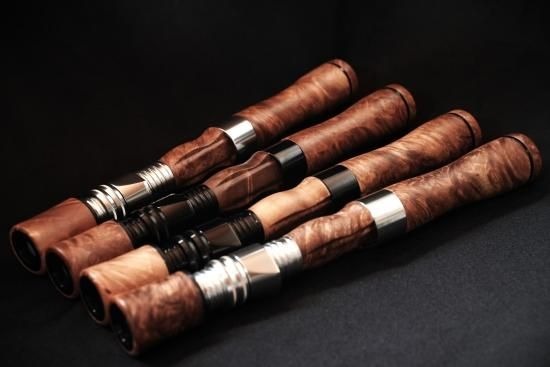 【ヒトトキワークス】 シングル バールウッドグリップ(フルウッド) スピニング FW/SP ブラック