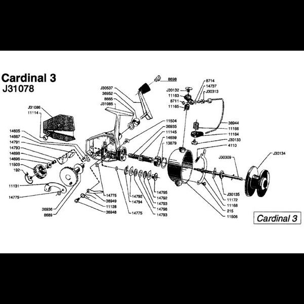 【アブガルシア PFJ】 カーディナル3シリーズ純正パーツ各種