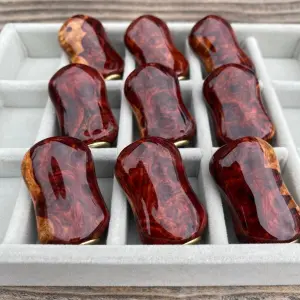 【FHF】 ハンドルノブ 花梨紅白瘤 楕円形 SS