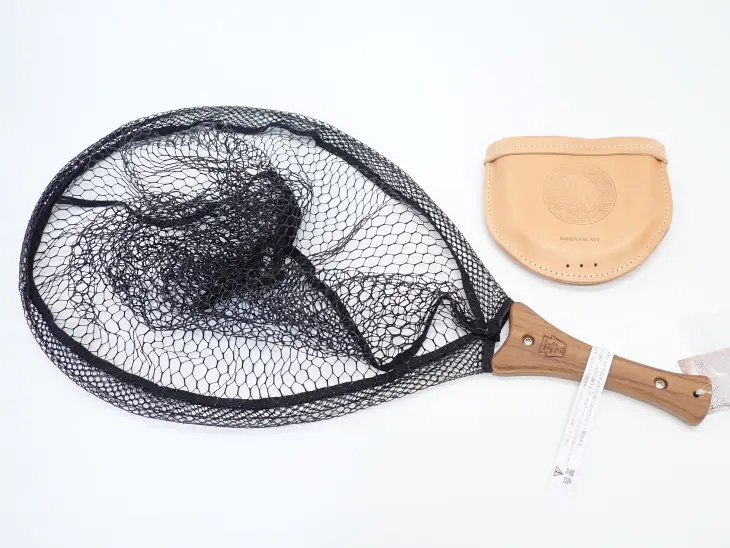 【ハンディパック】 インスタネット Lサイズ ウッドハンドル/レザーケース/ラバーコートネット