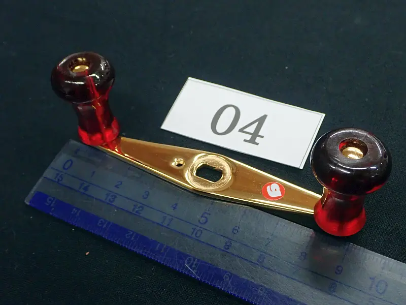 【カハラ】 パワーハンドル 90mm ミラー/ゴールド・レッドノブ・リテーナーなし 04 中古