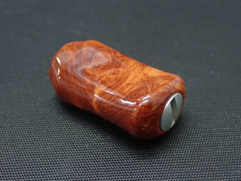 【わたらせ樹脂工房】 シマノ左巻き用I型ノブ 花梨瘤 中古